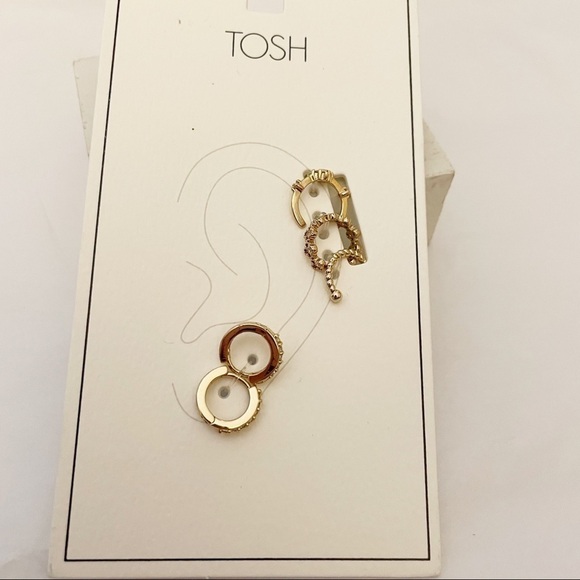 TOSH Gold Hoops & Huggies Earring Set - Picture 2 of 10